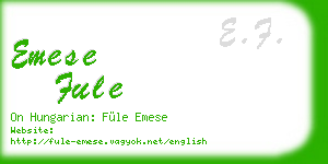 emese fule business card