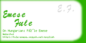 emese fule business card